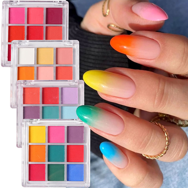 Nail Art Ombre Glitter - Paleta de pigmentos para uñas, polvo