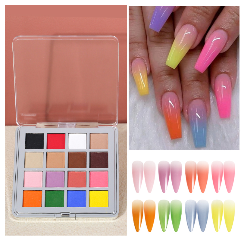 Nail Art Ombre Glitter - Polvo de uñas degradado Mocmaki DIY,