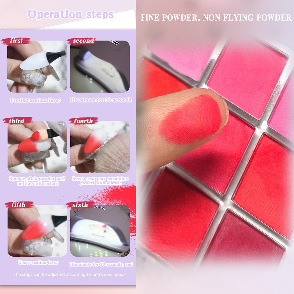 Paleta de pigmentos para uñas, - Nail Art Ombre Glitter reseña y precio