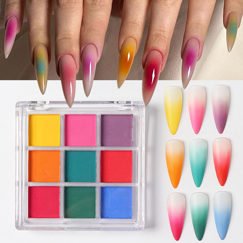 Paleta de pigmentos para uñas, - Nail Art Ombre Glitter reseña y precio