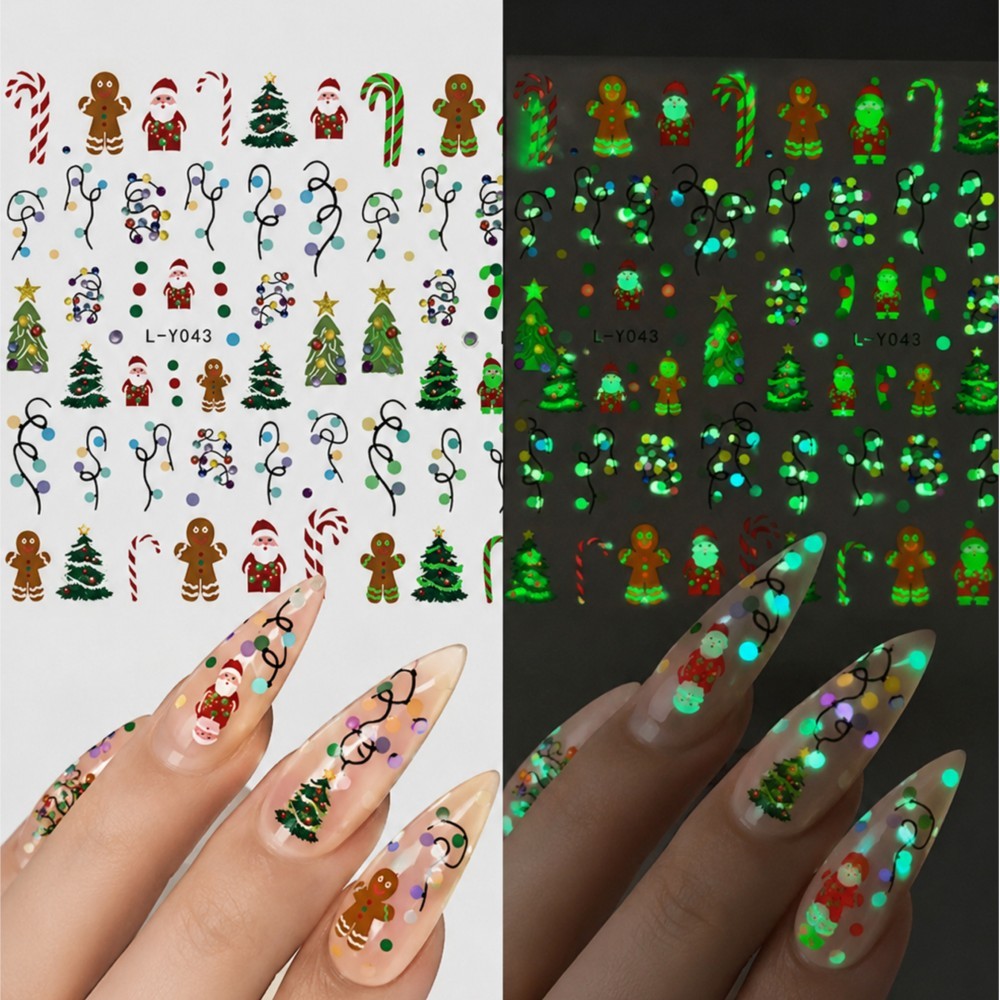2 piezas de calcomanías navide - Nail Art Xmas Design reseña y precio