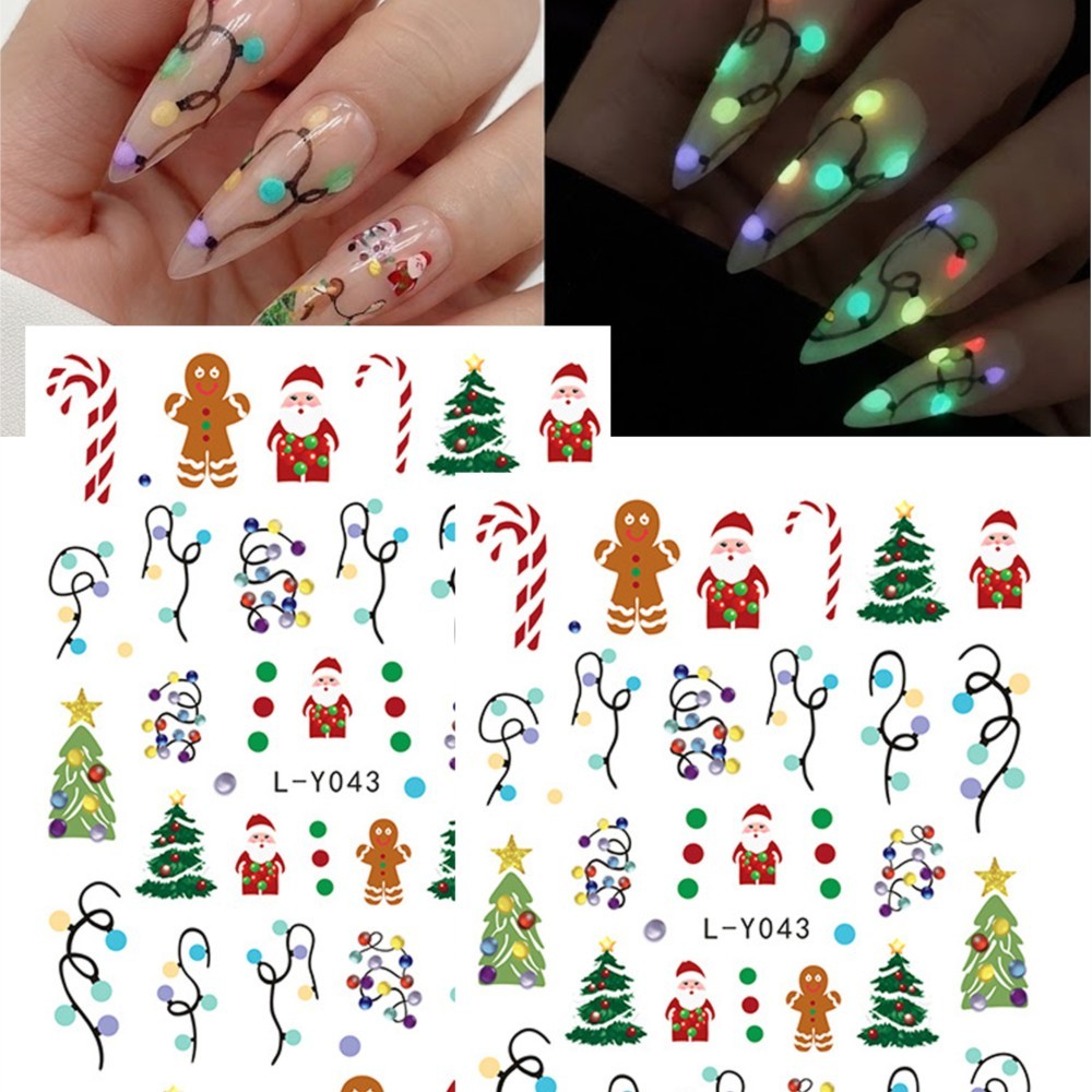 2 piezas de calcomanías navide - Nail Art Xmas Design reseña y precio