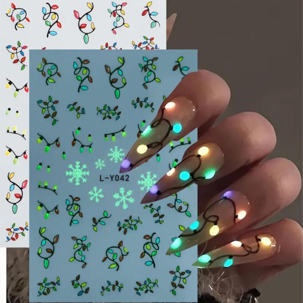 2 piezas de calcomanías navide - Nail Art Xmas Design reseña y precio