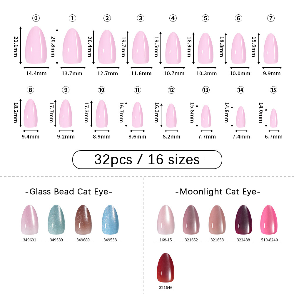 VITAGWX 32 Uñas Postizas Adhes - Nail Art Cat Eye reseña y precio