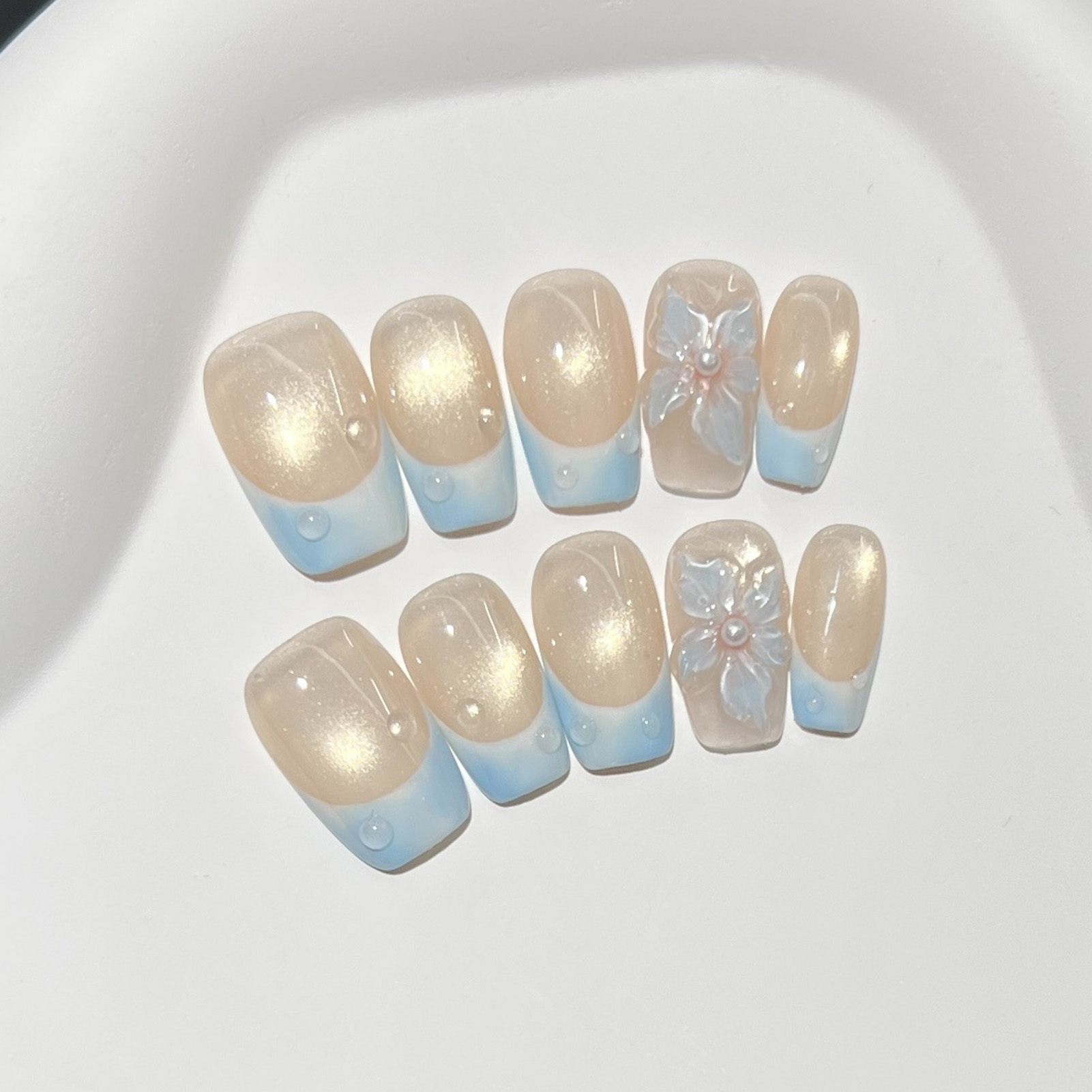 10 Uñas Postizas Francesas Azu - Nail Art Cat Eye reseña y precio