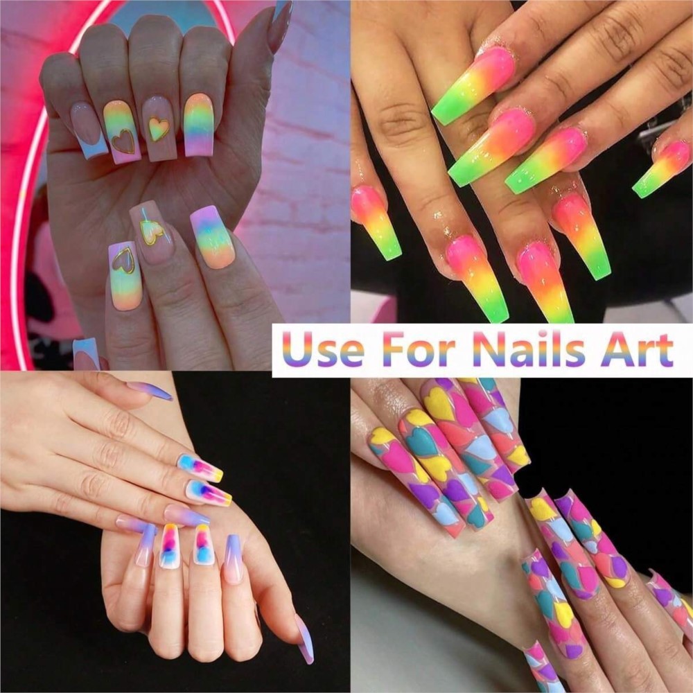 Pigmento fluorescente de neón  - Nail Art Ombre Glitter reseña y precio