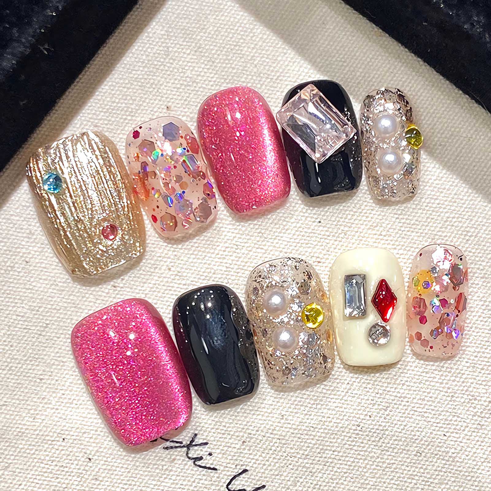 Uñas postizas hechas a mano, U - Nail Art Cat Eye reseña y precio