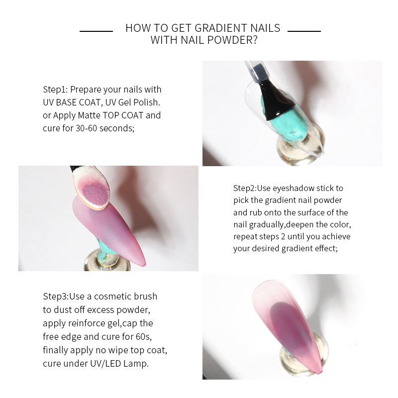 Polvo de uñas degradado Mocmak - Nail Art Ombre Glitter reseña y precio