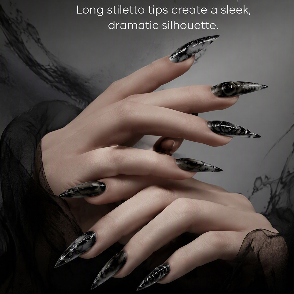 Uñas postizas góticas Stiletto - Nail Art Cat Eye reseña y precio