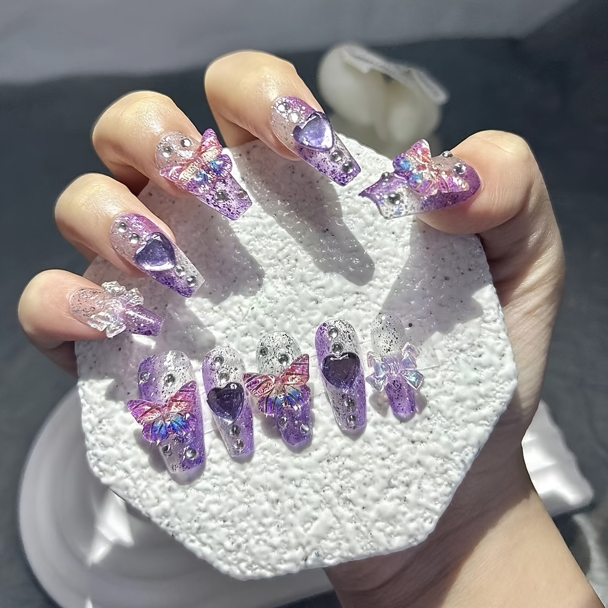 10 piezas de uñas postizas de  - Nail Art Y2K reseña y precio