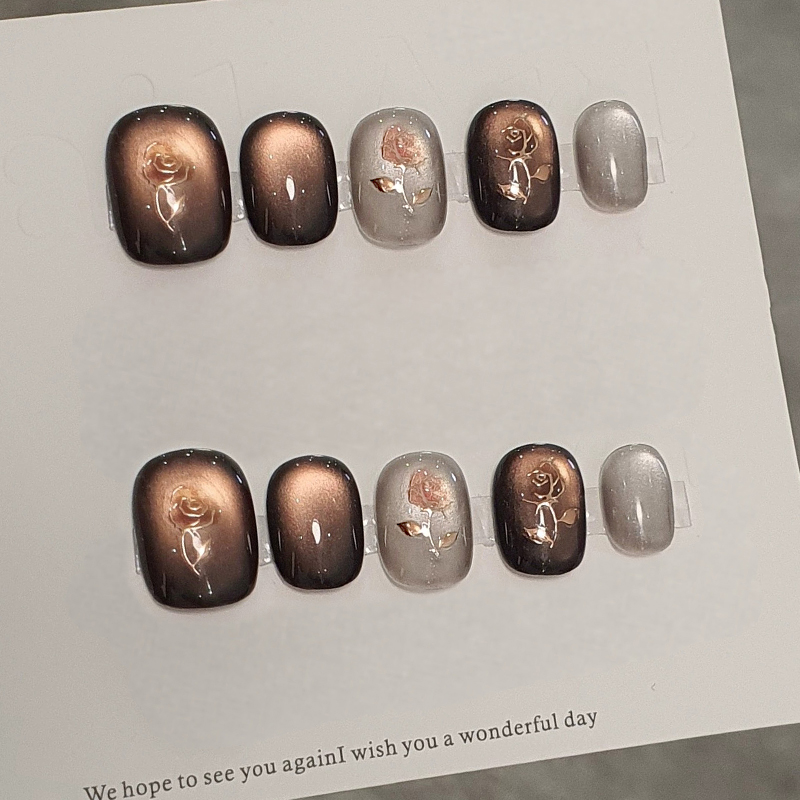 10 Uñas Postizas Hechas a Mano - Nail Art Cat Eye reseña y precio