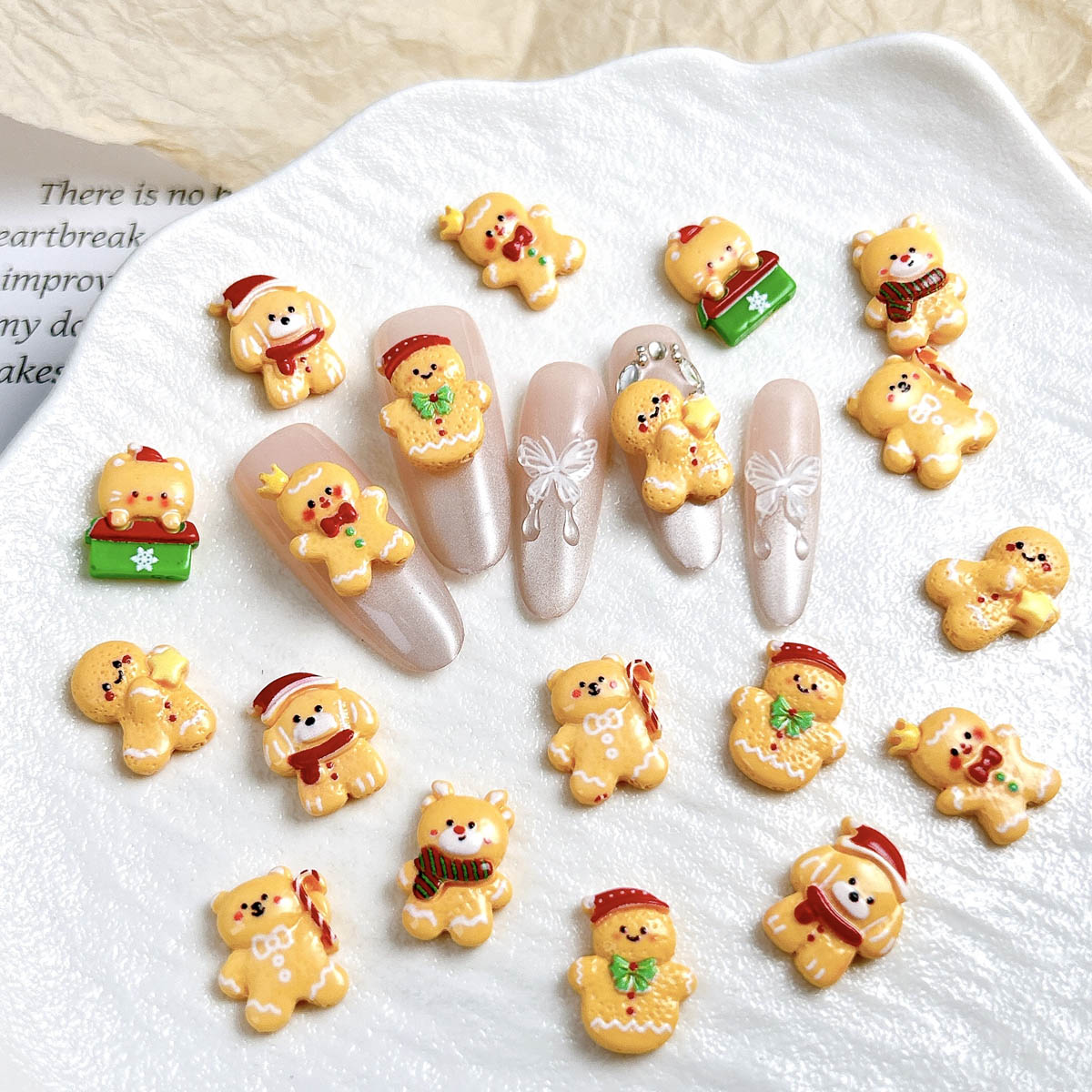 20 piezas Kawaii Navidad hombr - Nail Art Xmas Design reseña y precio